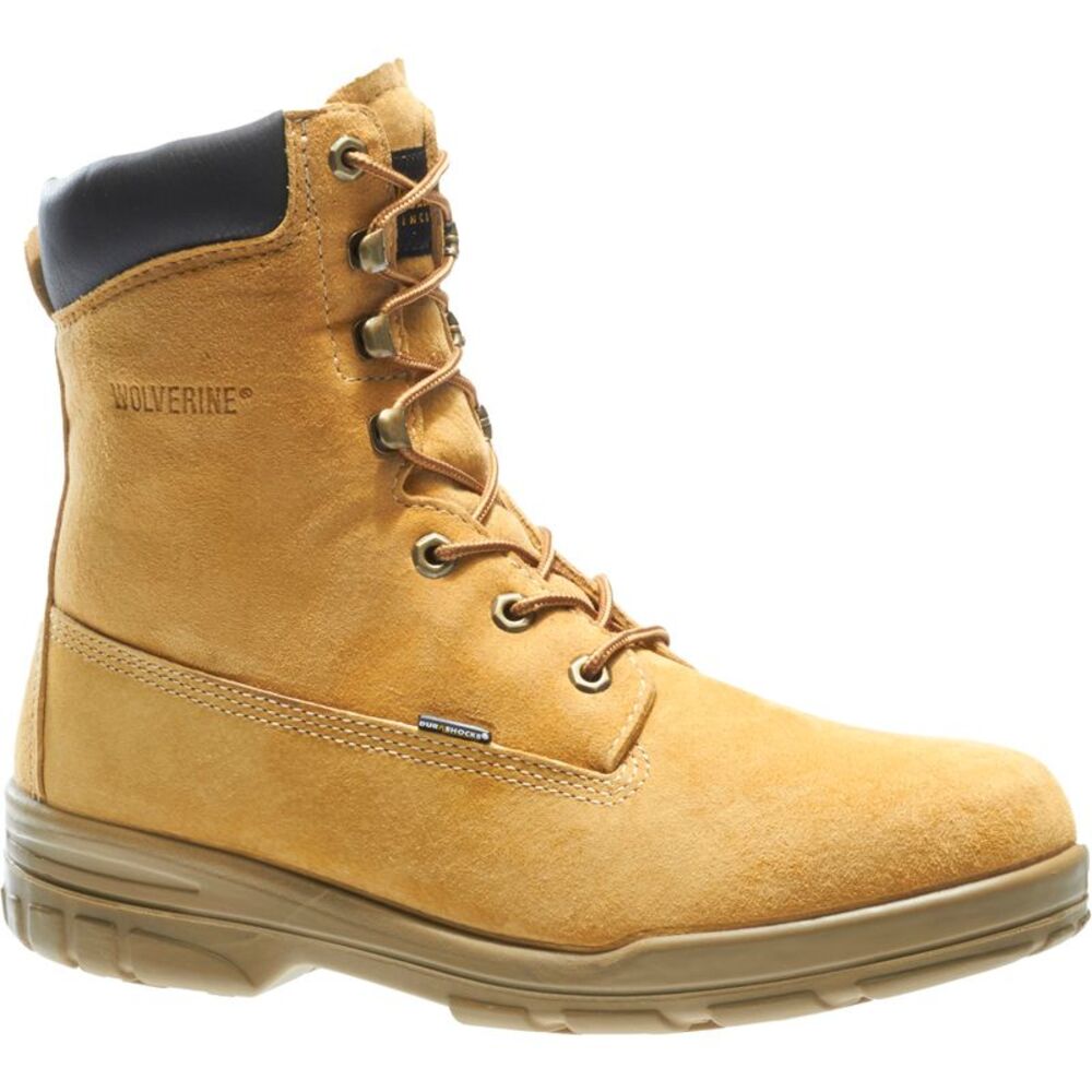 Wolverine Mens Trappeur DuraShocks Waterproof Insulated 8" Gold Boots (NWT)